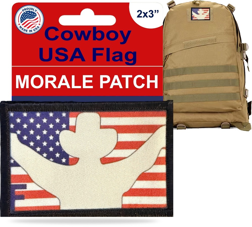Cowboy Country USA Flag Morale Patch | 2x3 hook and loop tactical patch