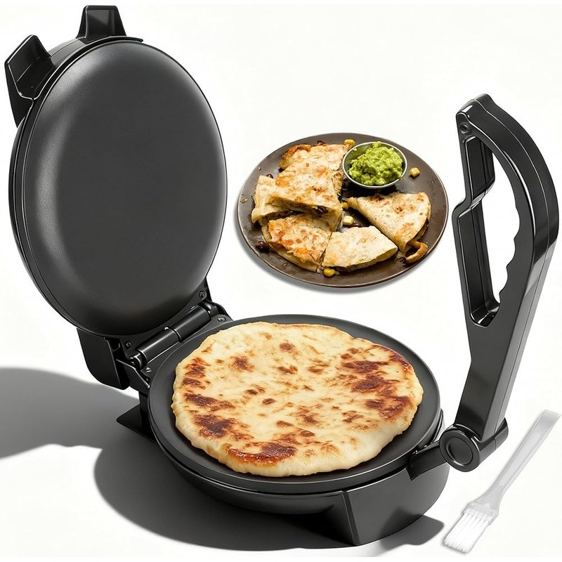 Electric Roti Maker Non Stick Temperature Control U Shaped Flatbread Cooker New