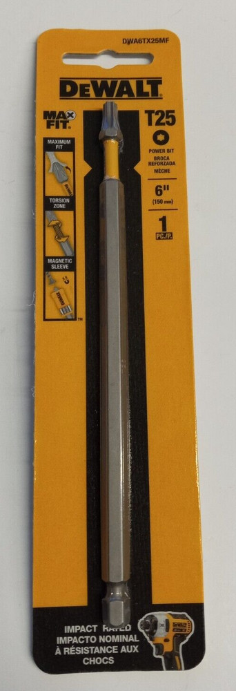 Dewalt DWA6TX25MF MAXFIT T25 x 6" Torx Insert Bit