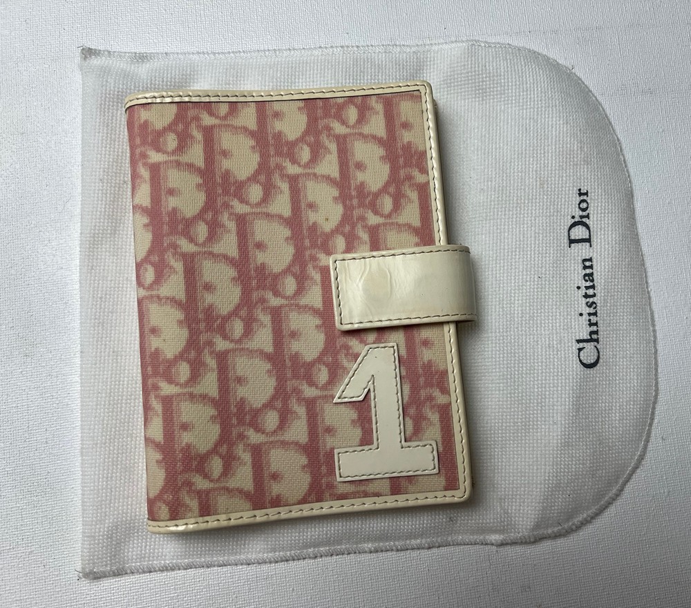 Dior Monogram Trotter Small Ring Agenda Cover Notebook Diary notes pink vintage