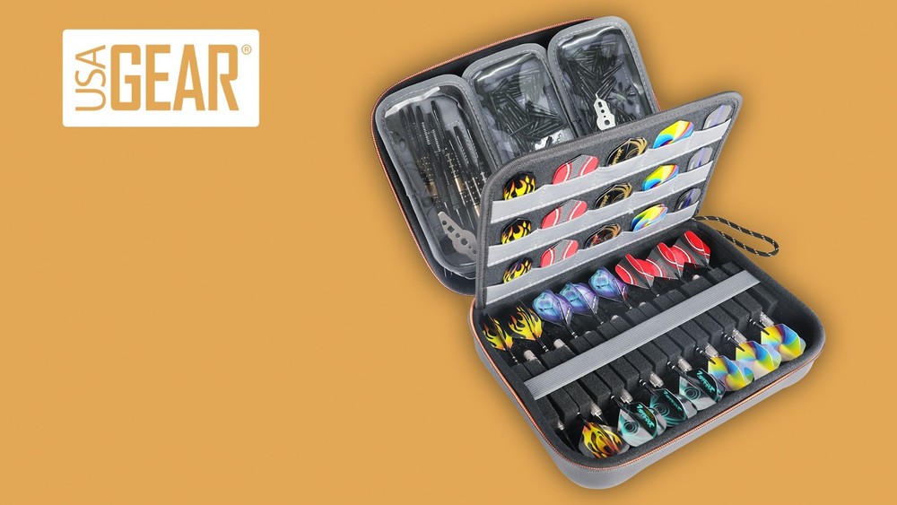 XL Semi Hard Shell Dart Case - Protective Storage for 15-Piece Dart Set, Tips &