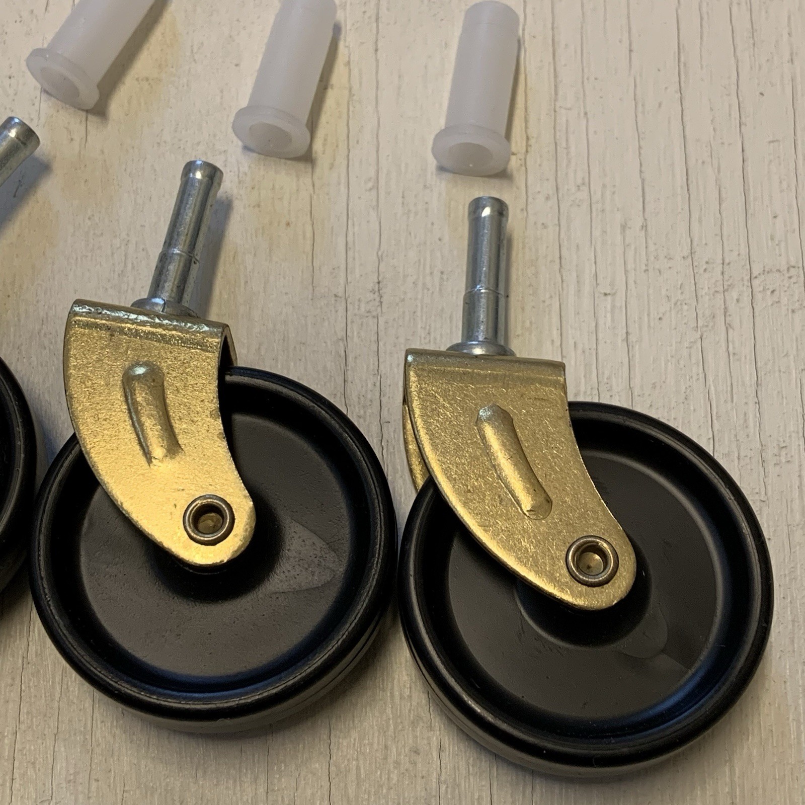 Set Of 4 Tea Cart Caster Wheels With 4 Sockets 2” Diameter Wheels By 7/16” Wide