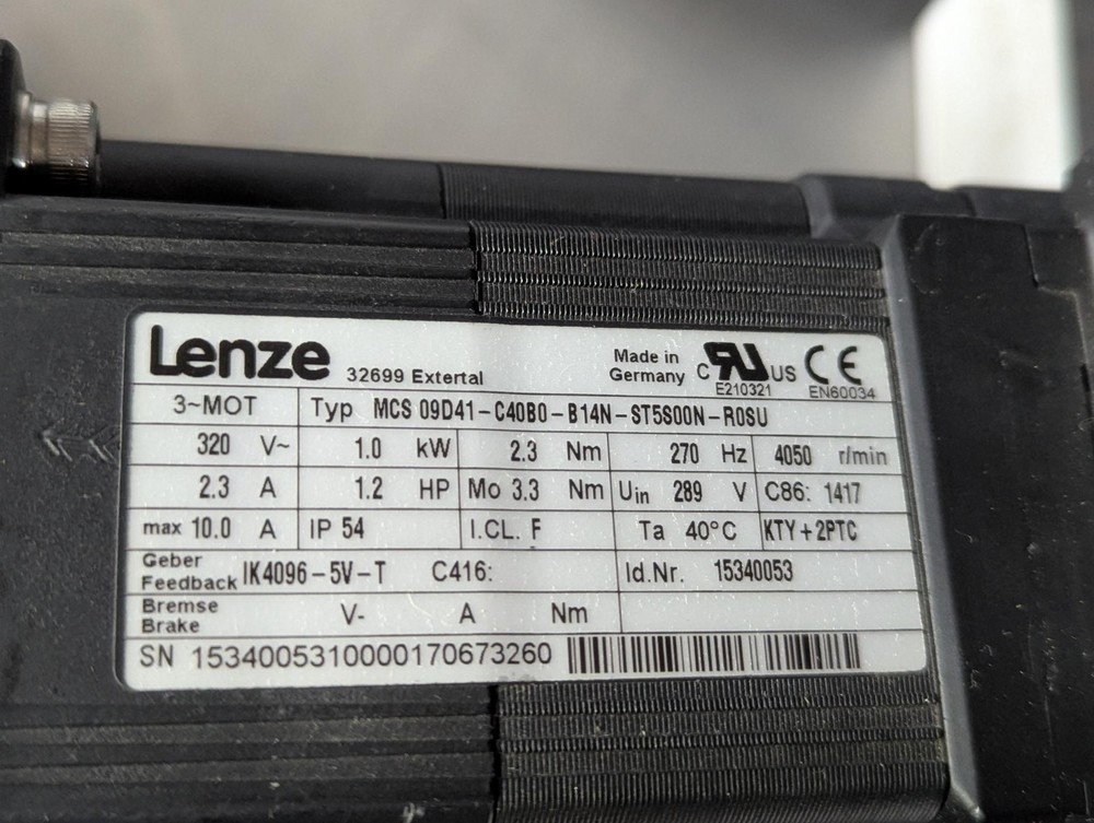 Watson Marlow Peristaltic Pump 073.0104.000 w/ Lenze MSC09D41 &E94P04 controller