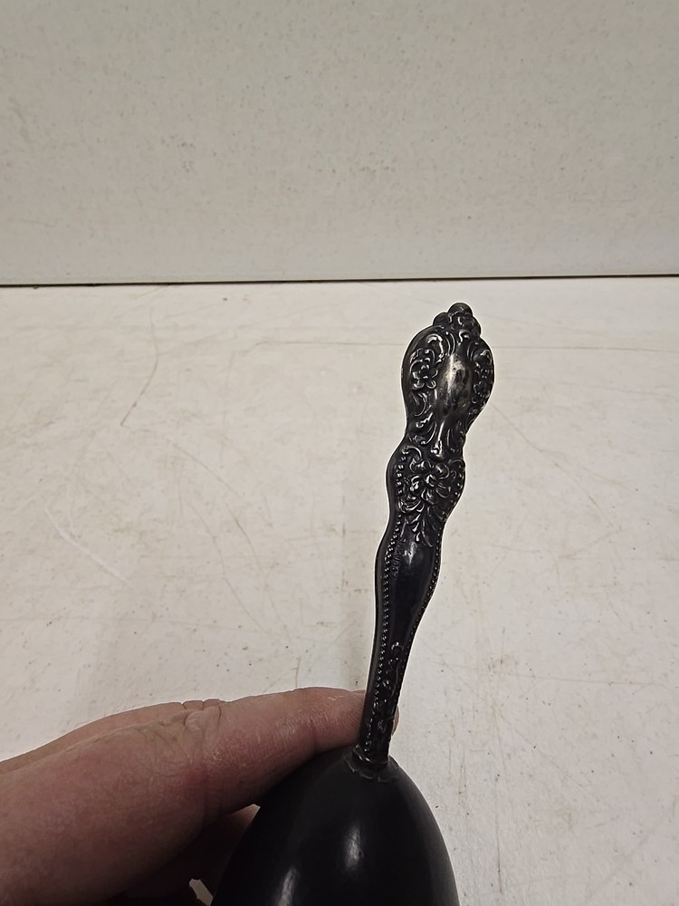 Antique Victorian Sterling Silver Handle Sewing Sock Darning Egg