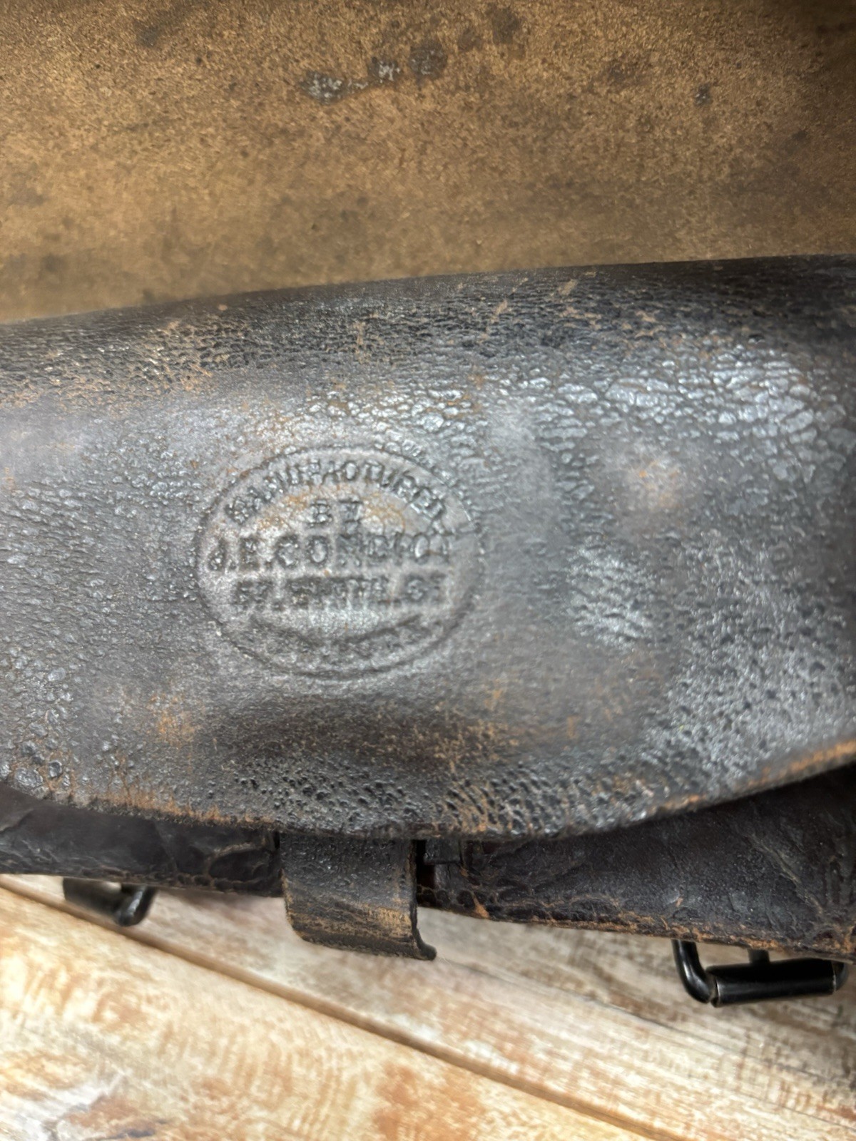 JE CONDICT NEW YORK Civil War Cartridge Box Maker Marked Original