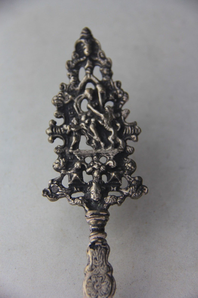 Antique Dutch 833 Silver Serving Fork