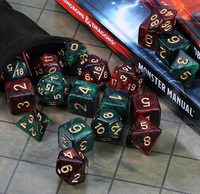 7 DIE POLYHEDRAL GAME DICE SET Durable Dungeons and Dragons TRPG DND Table UK
