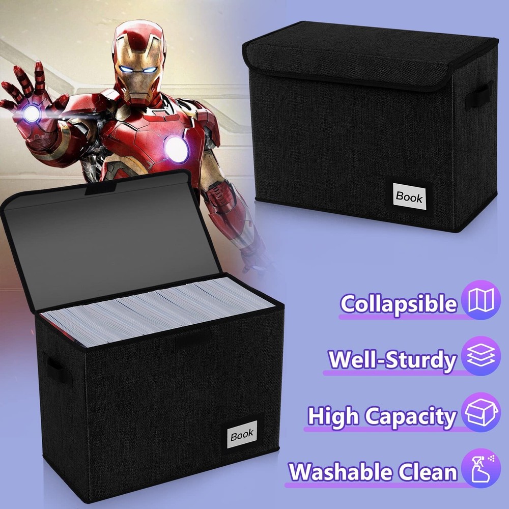 2 Pack Comic Book Storage Box, Comic Protector Organizer, 15.8" X 7.8" X 11.8...