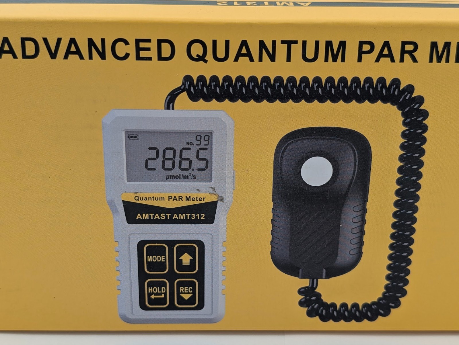 Advanced Quantum Sensor PAR Meter (Micromoles), Measure Light Intensity AMT312