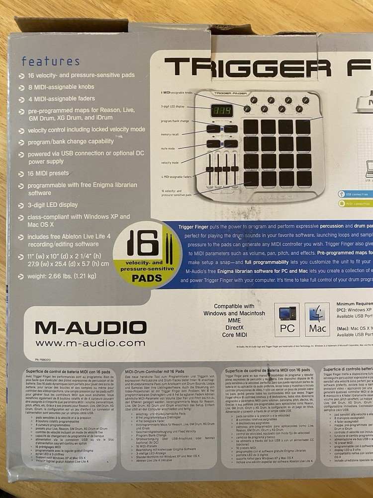 M-Audio Trigger Finger 16-Pad USB MIDI Drum Pad Controller w/ Original Box