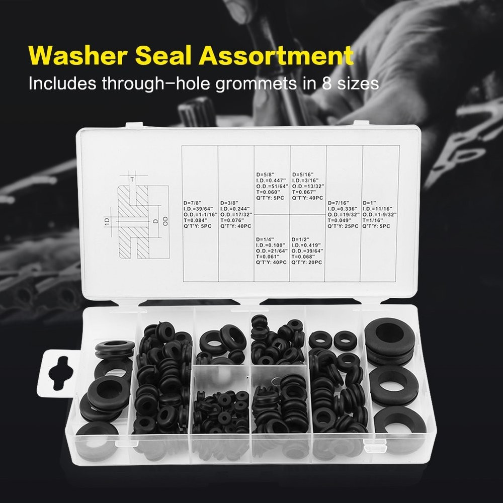 Rubber Grommets Kit, 180 Pcs Grommet Wire Ring, Electrical Gasket...