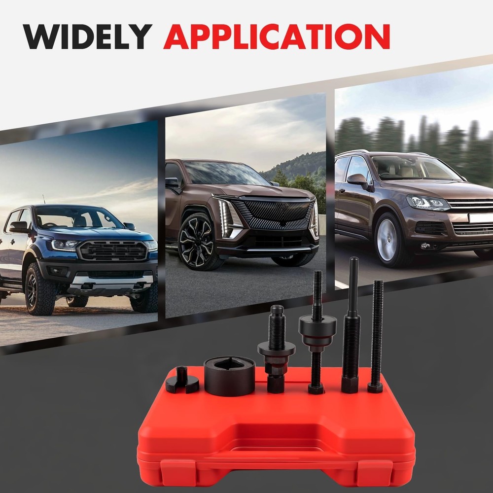 Pulley Puller Installer Kit, Power Steering Pump Pulley Removal Tool for Mult...