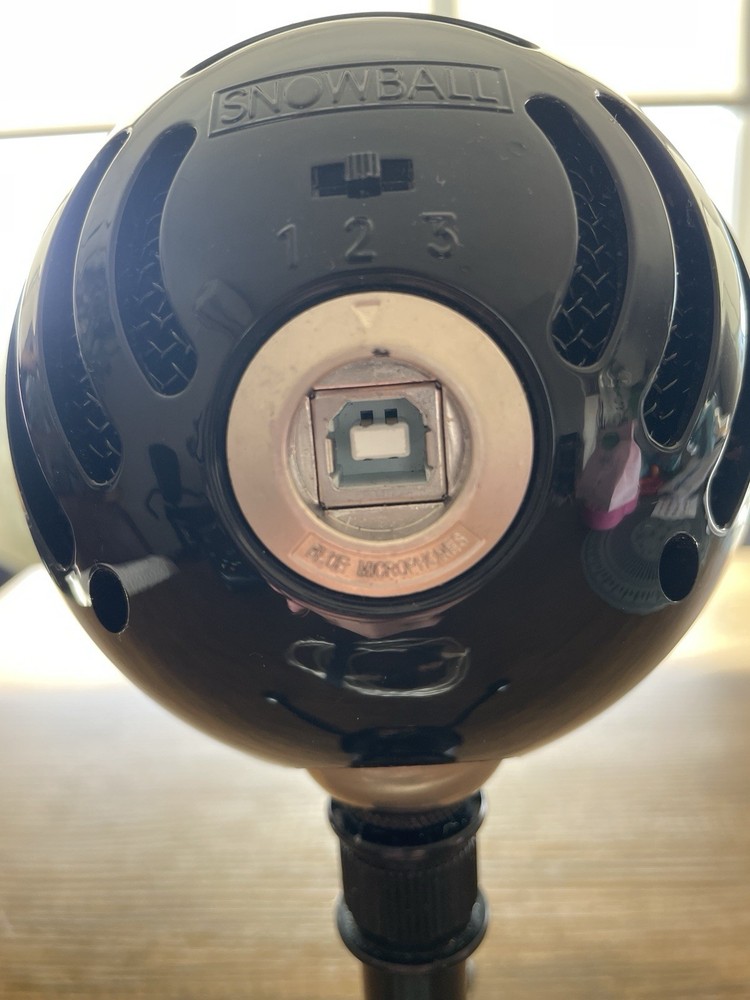 Blue Snowball USB Microphone Black Freestanding for Computer with USB Cable