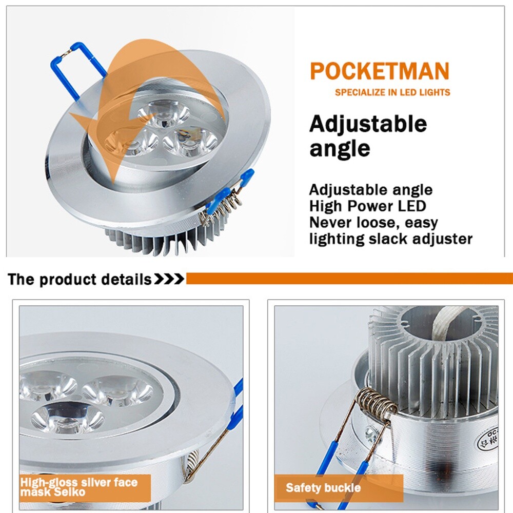 10/20PC 9W/12W/15W Dimmable LED Downlight Recessed Ceiling Light With Driver US