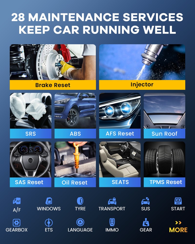 MUCAR 7" Bi-directional Scan Tool Bluetooth OBD2 Scanner Full System Diagnostic