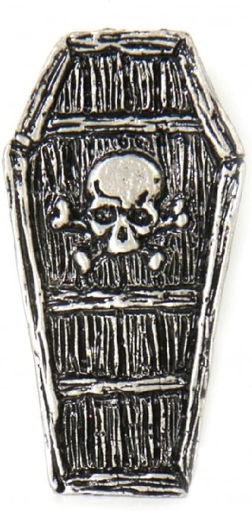 Coffin Skull Bones Jacket Vest PIN  | 2 pin locker Back