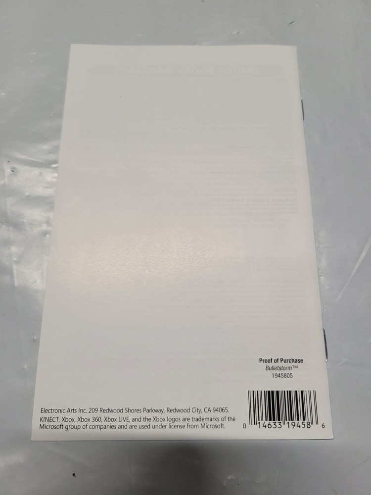 Bulletstorm - Microsoft Xbox 360 Manual Only