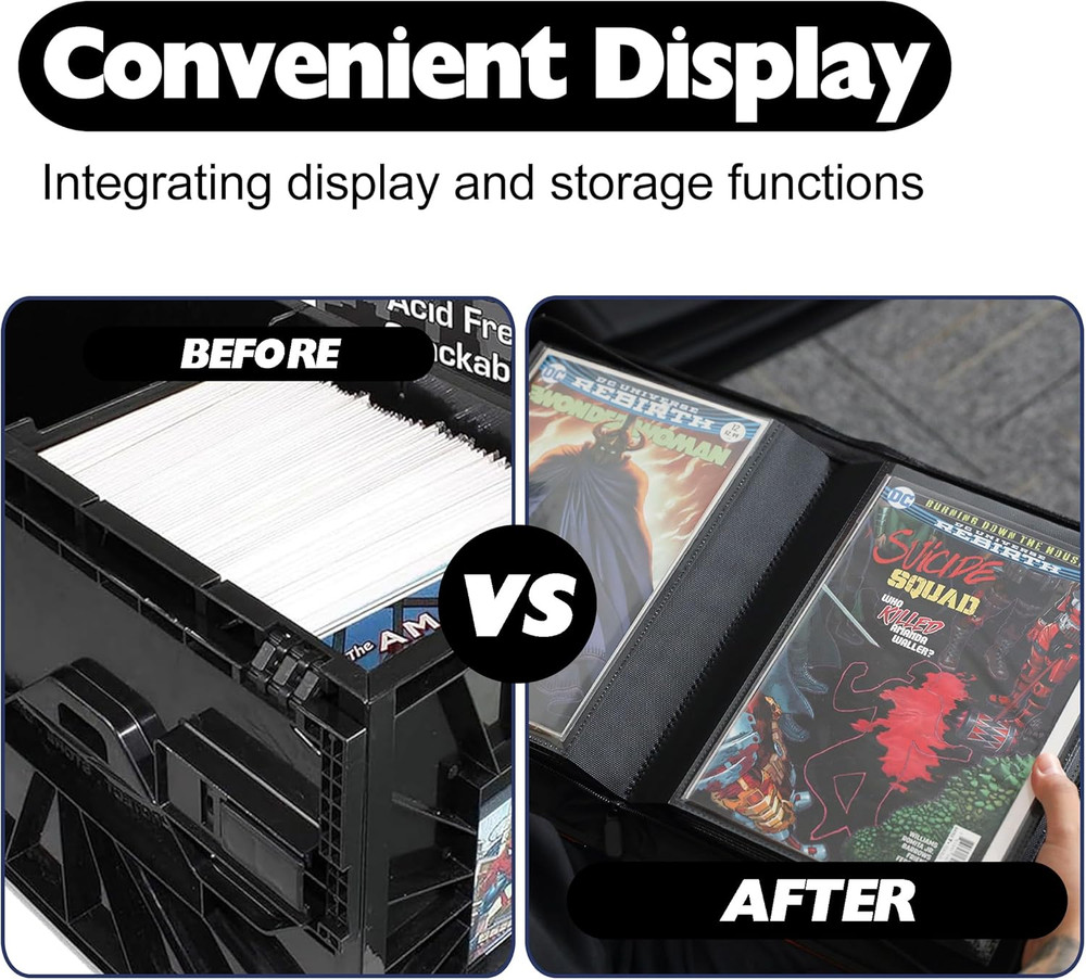 Comic Binder，Comic Book Album with Sleeves Fits Regular Comics and Comic Bagg...