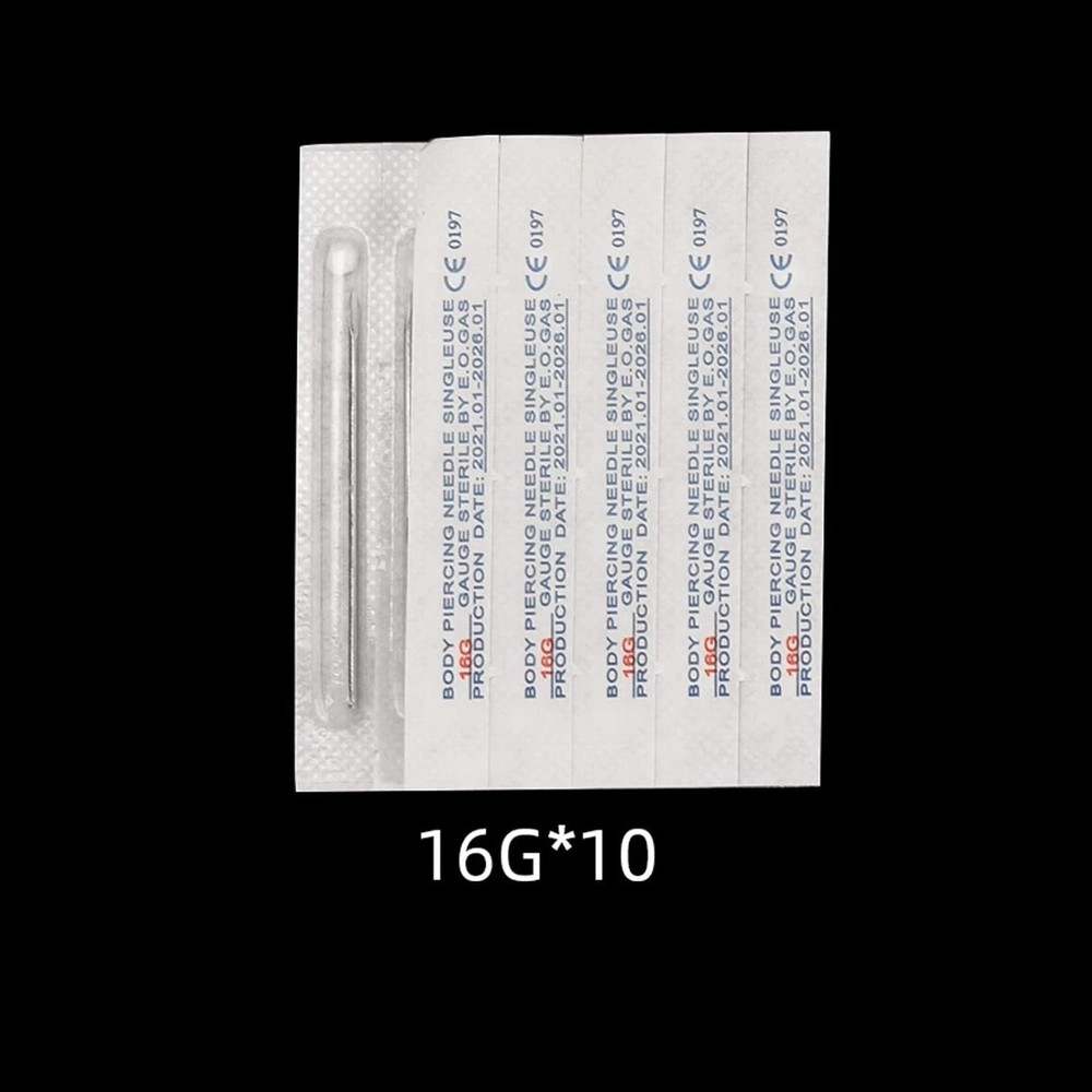 Professional Grade 10pcs 16G Disposable Piercing Needles - Multi-purpose Use
