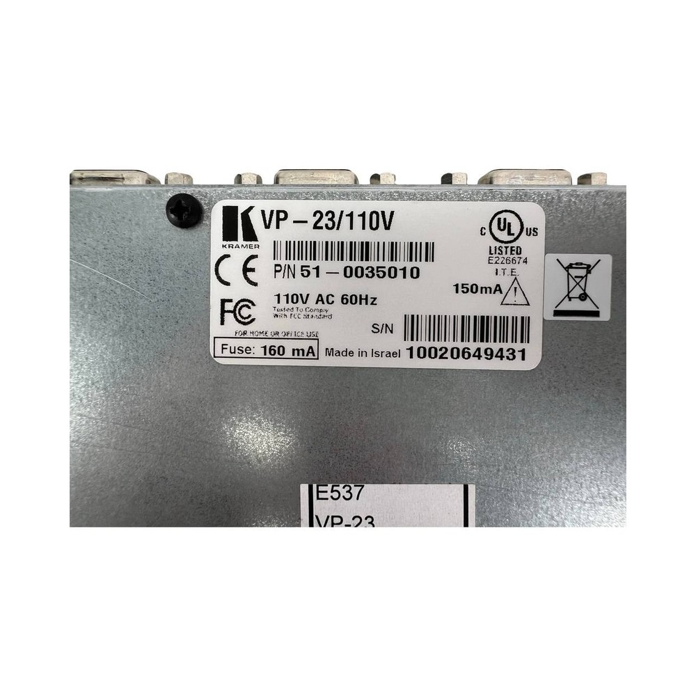 Kramer VP-23 Presentation Switcher - Multi Format 8 Audio/Video Inputs 1 Output