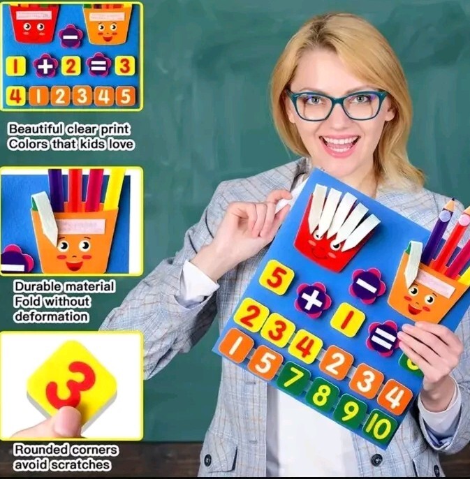 Preschool Educational Math Counting Early Learning Toy For Toddlers Soft Felt
