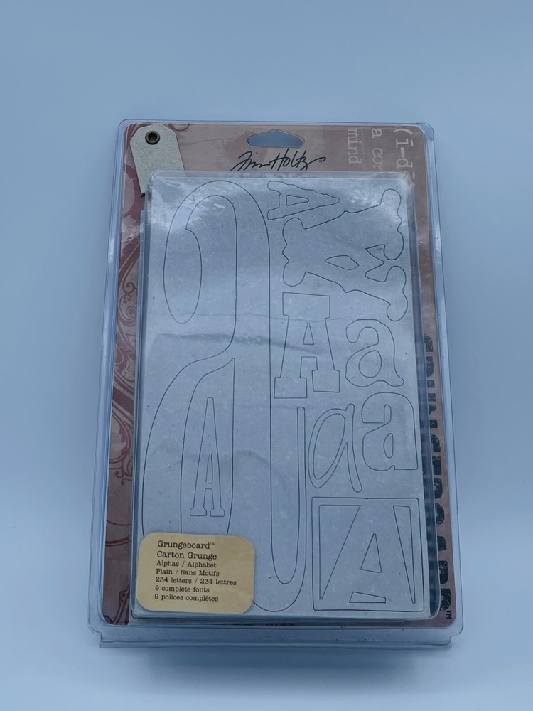 Tim Holtz Idea-ology Grungeboard Plain Alphas & Basic Stripes 234 Letters NEW