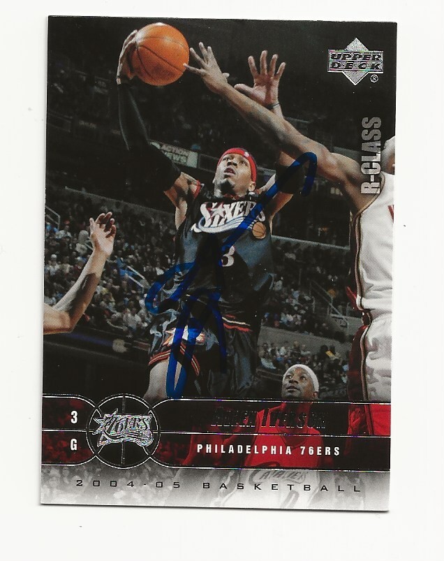ALLEN    IVERSON   76ERS    AUTOGRAPHED    CARD
