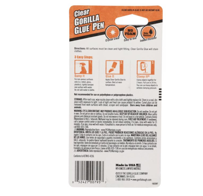 Gorilla Extra Strength Glue Pen 0.75 oz