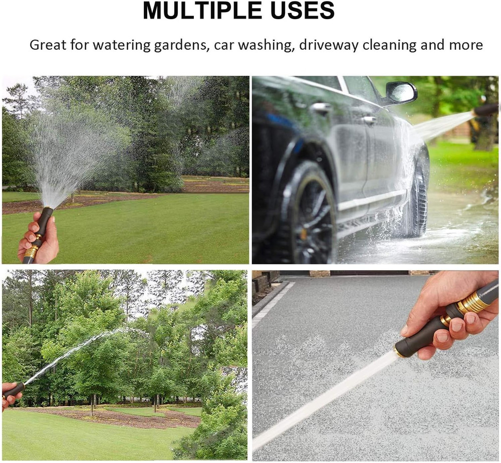 Adjustable Brass Hose Nozzle with On-Off Valve, 3 Pack