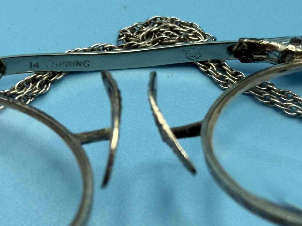 Victorian Silver Lorgnette Reading Glasses