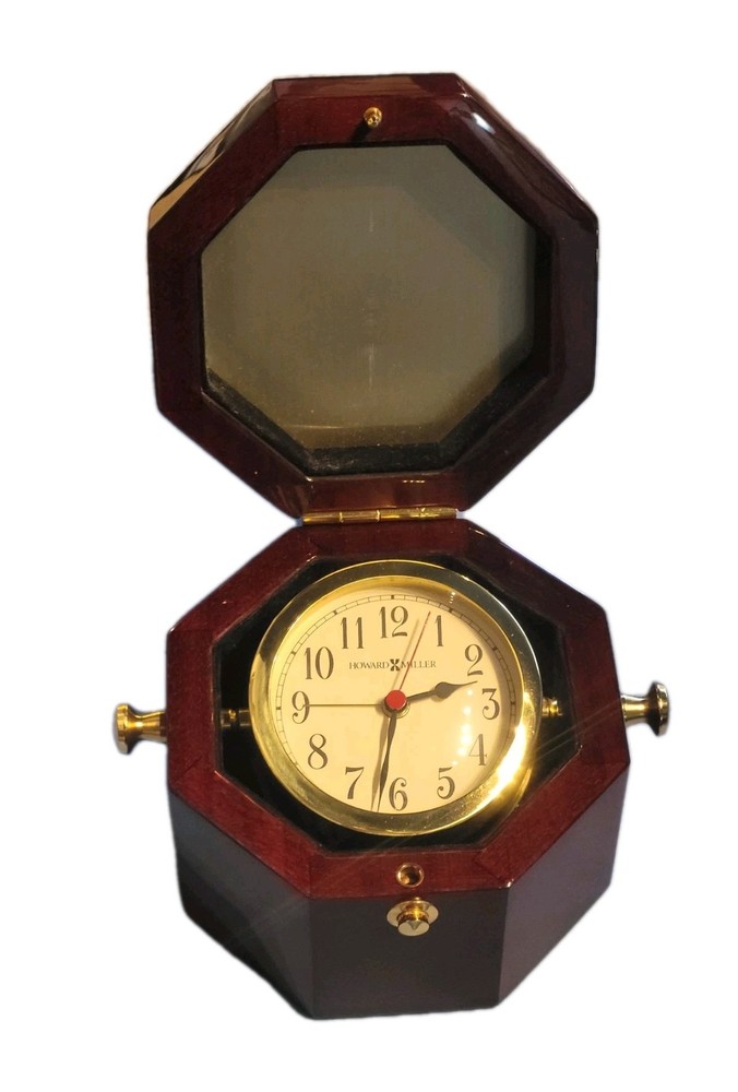 Howard Miller Chronometer Nautical Captains Clock w/ Blank Engraving Plate