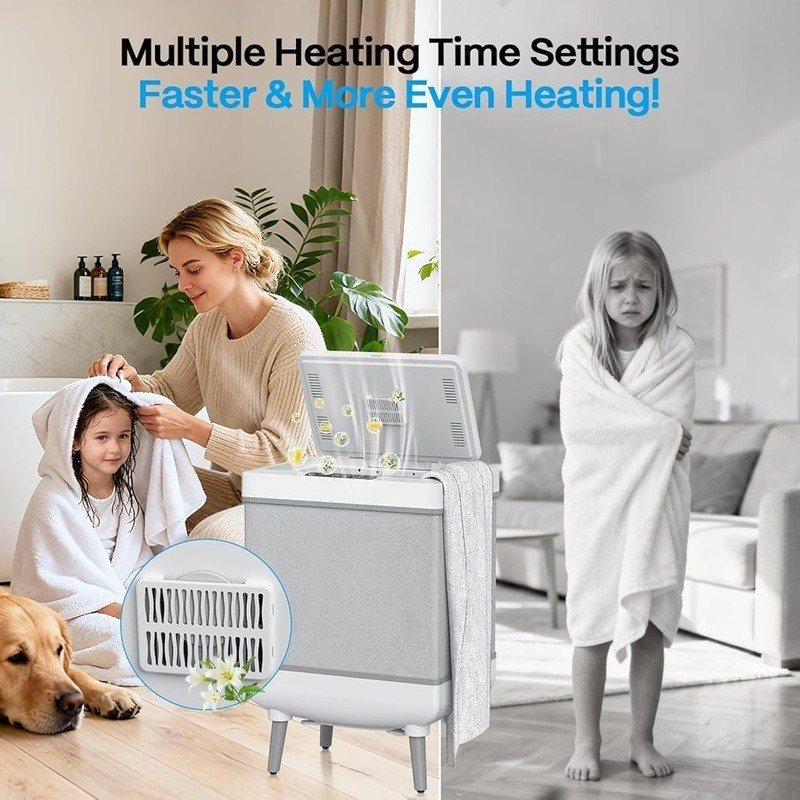 Extra Large Towel Warmer W/ Rapid Heating 30min Timer & Aromatherapy Home Spa US