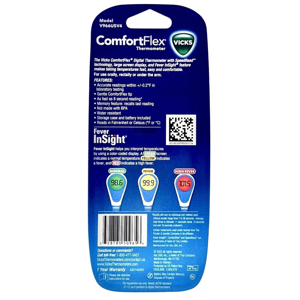 NEW Vicks ComfortFlex Digital Thermometer Fast Accurate 8 Second Read