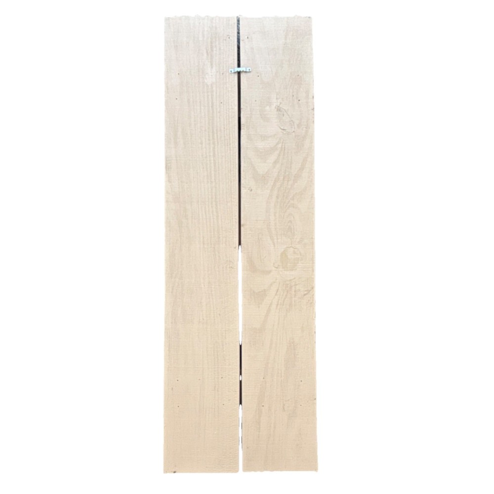 Beige Solid Wood Window Shutters Pair, Solid Panel, 35" x 11", Hand Made- Rustic