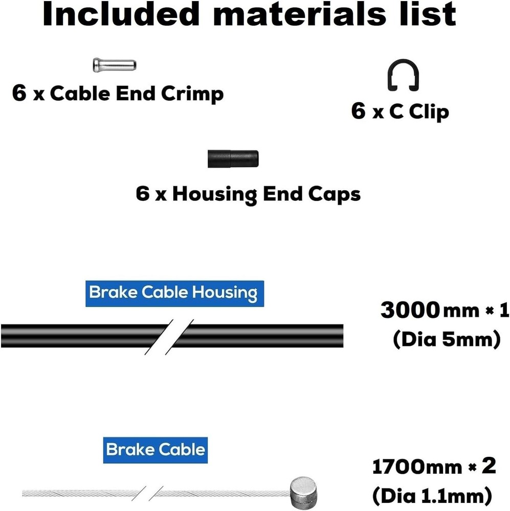 Universal Brake Cable and Housing Set(9.8ft Black 2)