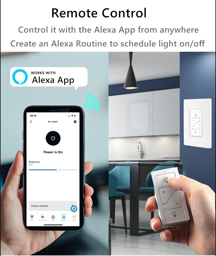 USED Smart Dimmer Switch with Remote Dimmable Voice Control Work with Alexa