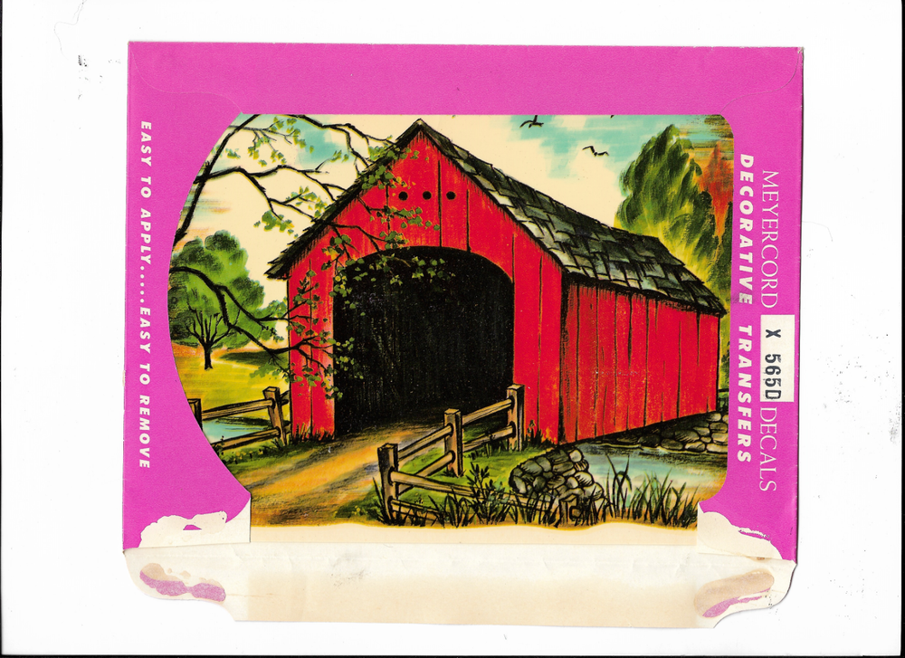 Meyercord Decal----- X565D----Red Covered Barn Bridge