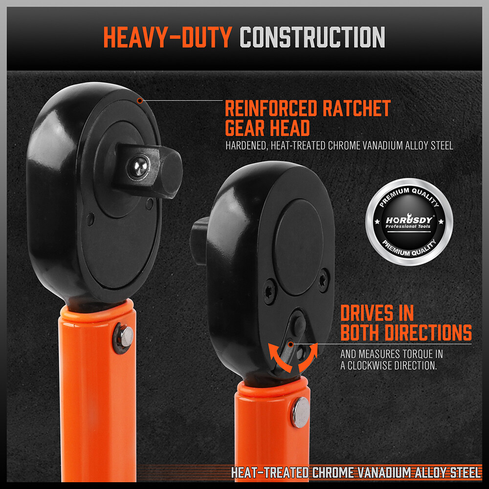 1/2" Torque Wrench Snap Socket Professional Drive Click Type Ratcheting