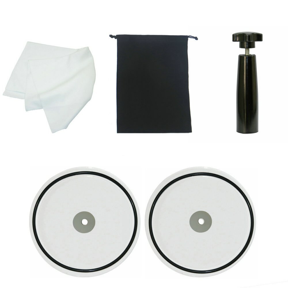 LP Vinyl Record Cleaner Clamp handle Record Label Saver Protector Clean Tool