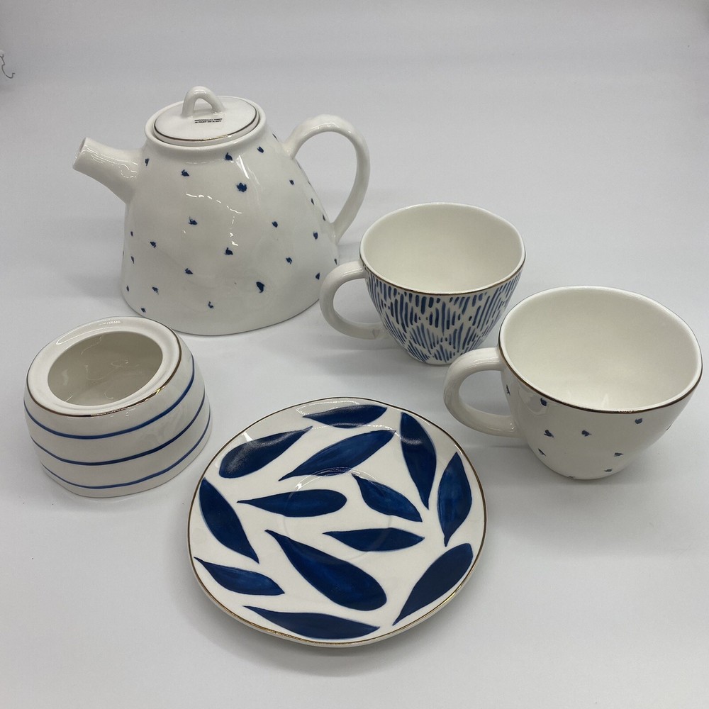 **Partial Set** Lenox Blue Bay 6 Piece Porcelain Tea Set **Read Description**