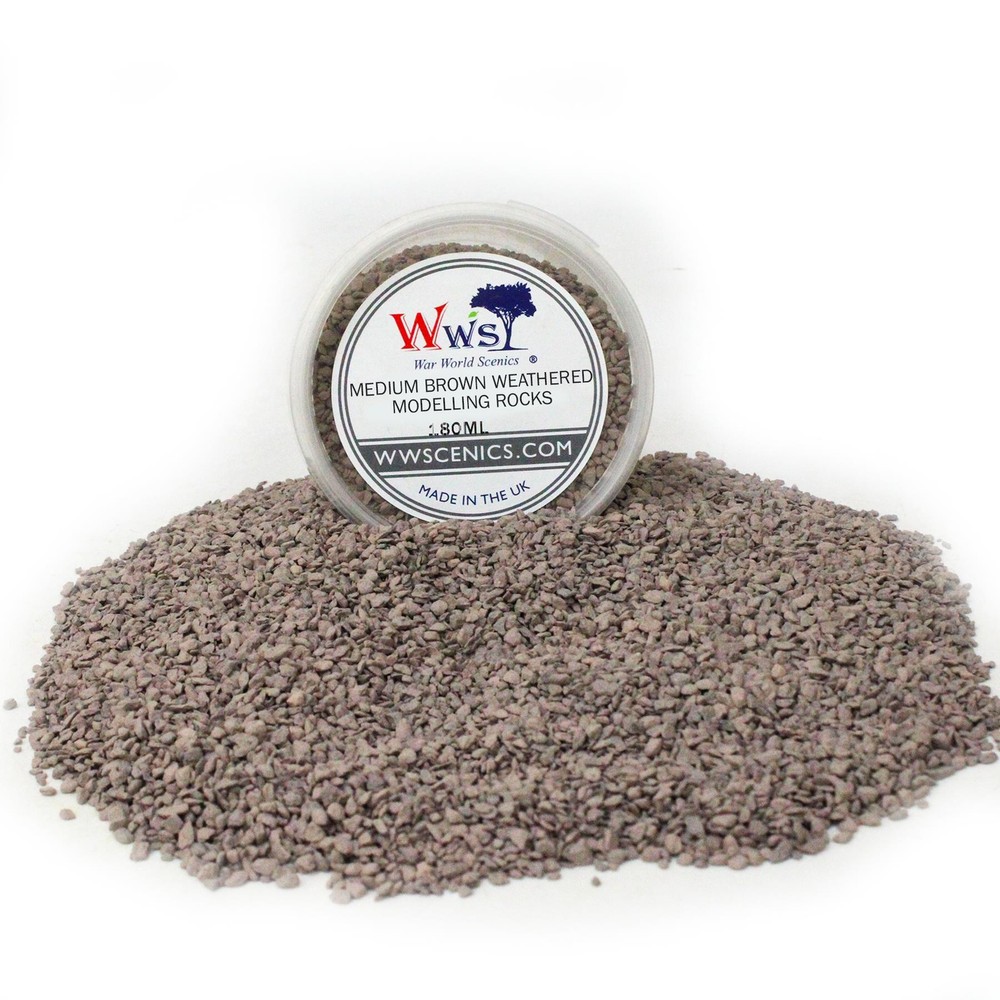 Medium Brown Weathered Modelling Rocks 1-3mm | Wargame Scenery & Basing Material