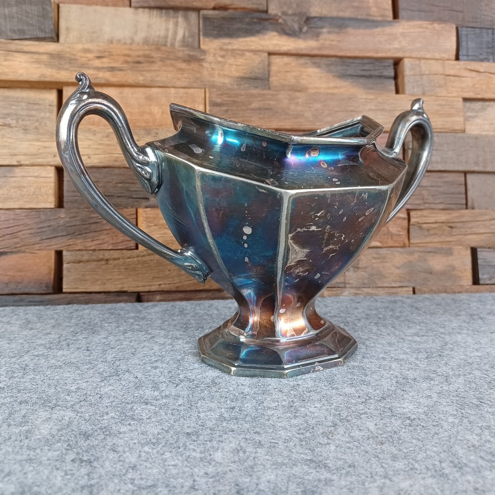 Reed & Barton 3690 2 Piece Lot Silver Plate Retro Deco