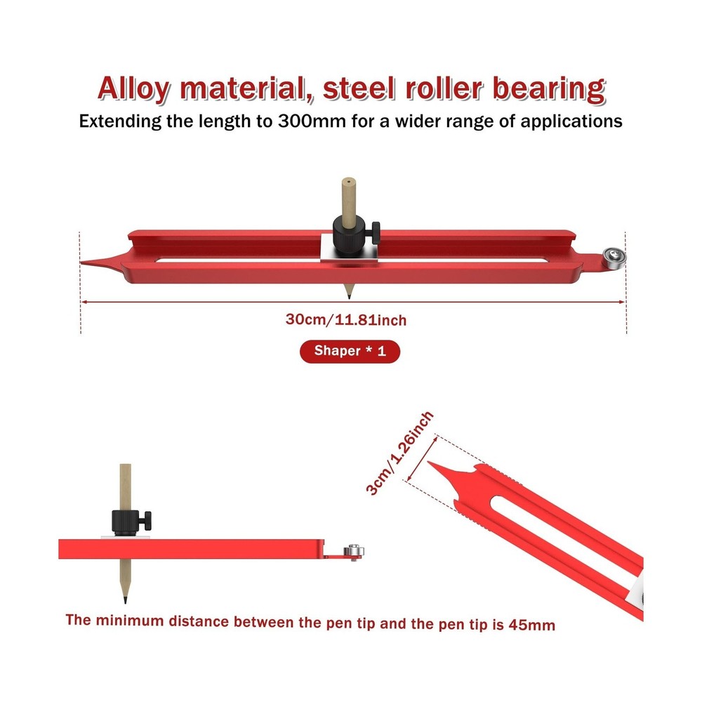 Contour Gauge Scribe Tool, Precise Profile Scribing Ruler with Adjustable Pen...