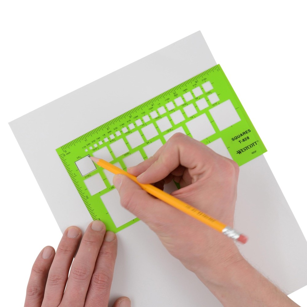 T-828 Technical Squares Drawing and Drafting Template, Plastic Template Tool,...