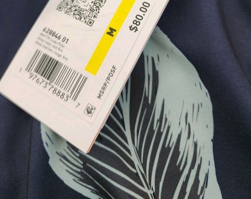 NEW Puma Golf MATTR Polo Shirt Mens Size Medium $80 Navy Floral Explosion