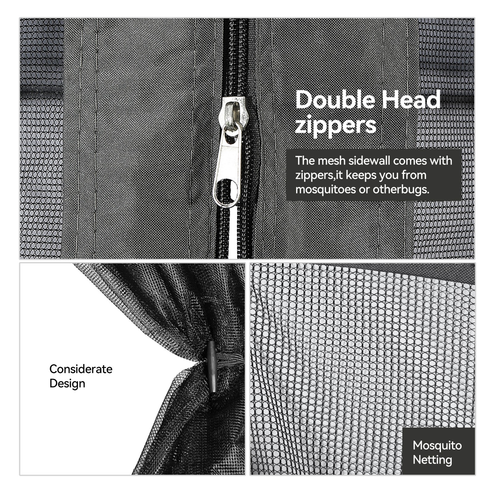 Gazebo Mosquito Netting Waterproof Insect Screen with Zippers