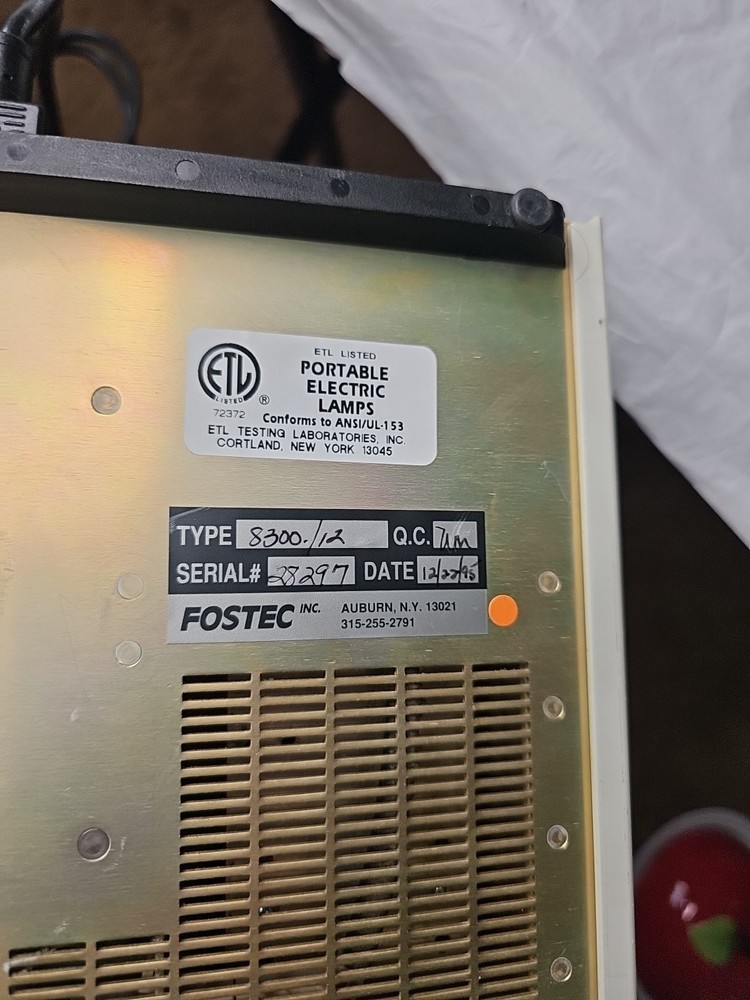 Fostec EKE 8300-12 Light Source With Dual Flexible Fiber Optic Attachment