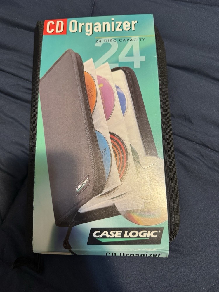 Case Logic Flip Disc 24-CD Hard Shell Storage Case Black New 2001 Retro