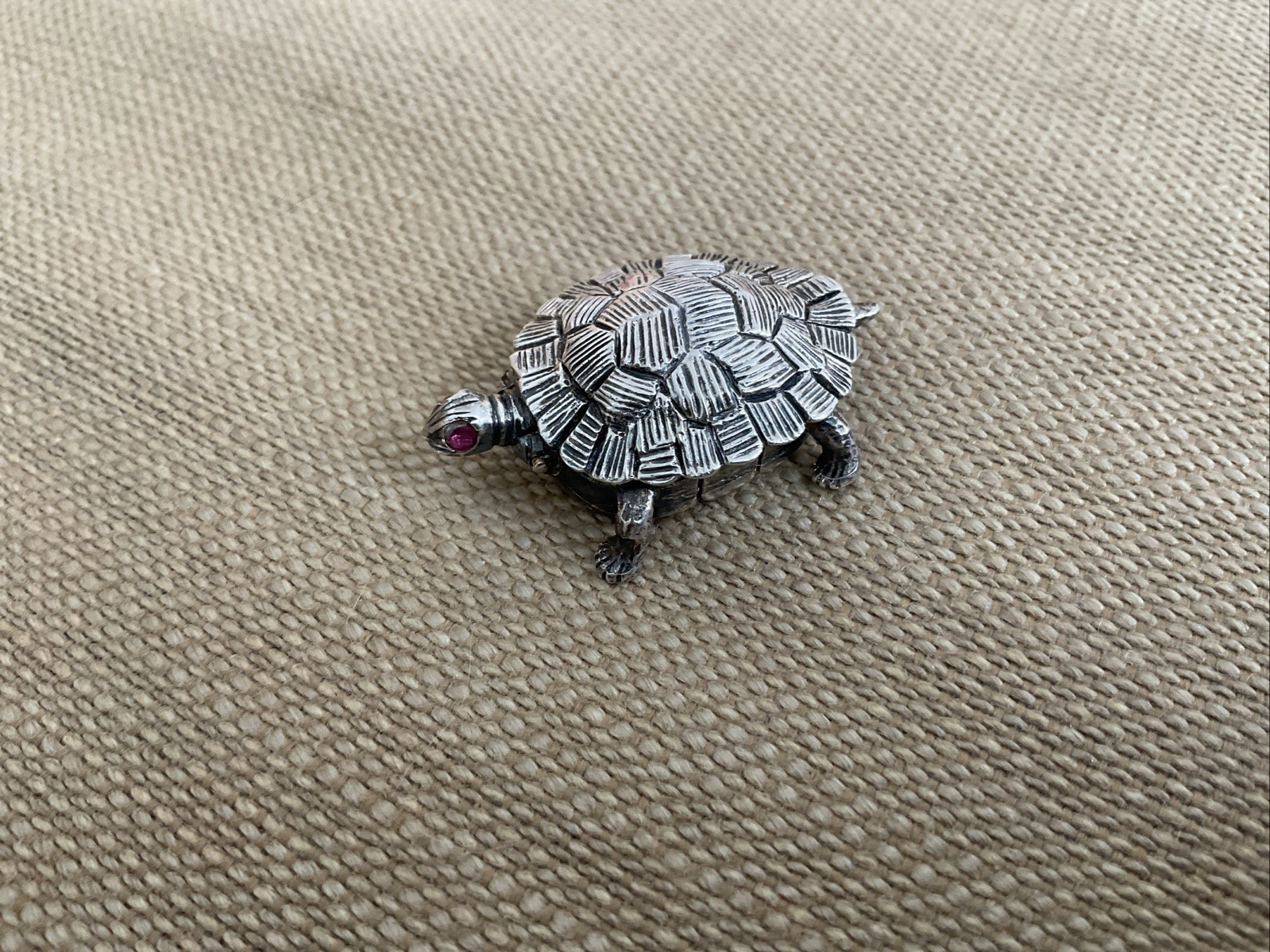 Antique Blackinton Sterling Turtle Pill Box - Gold Wash Inside - GreatCondition!