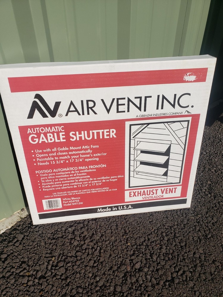 🔥White Plastic Paintable Automatic Gable Shutter Vent Square SHT15W Attic Aire